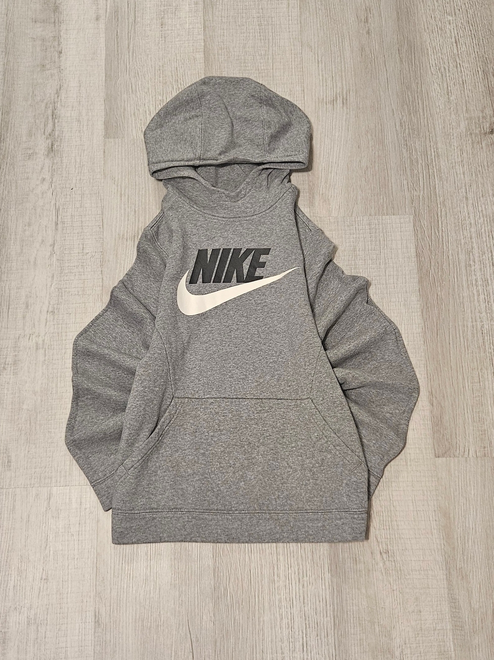 Nike Large Gray Heather Pullover Hoodie with Swoosh Logo